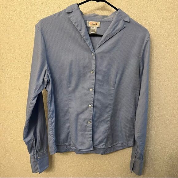 Talbots Long Sleeve Blue Blouse Size 10 - Picture 1 of 5